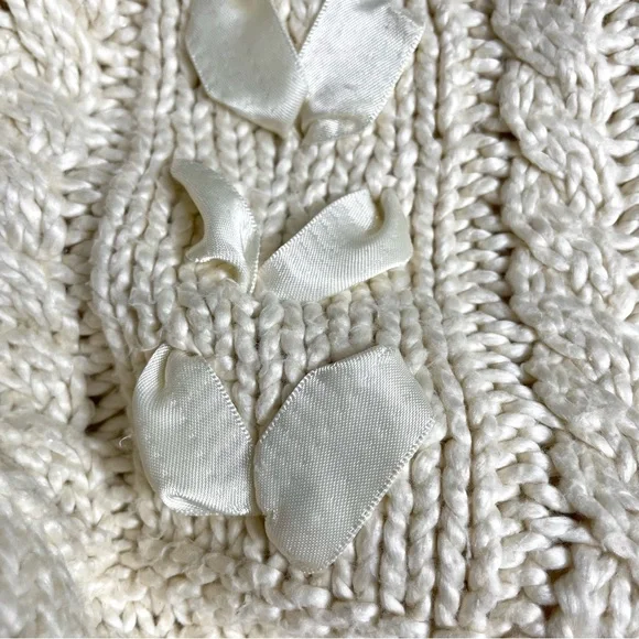 Ralph Lauren Chunky Cable Knit Fisherman Sweater Feminine Coquette XL - Picture 2 of 15